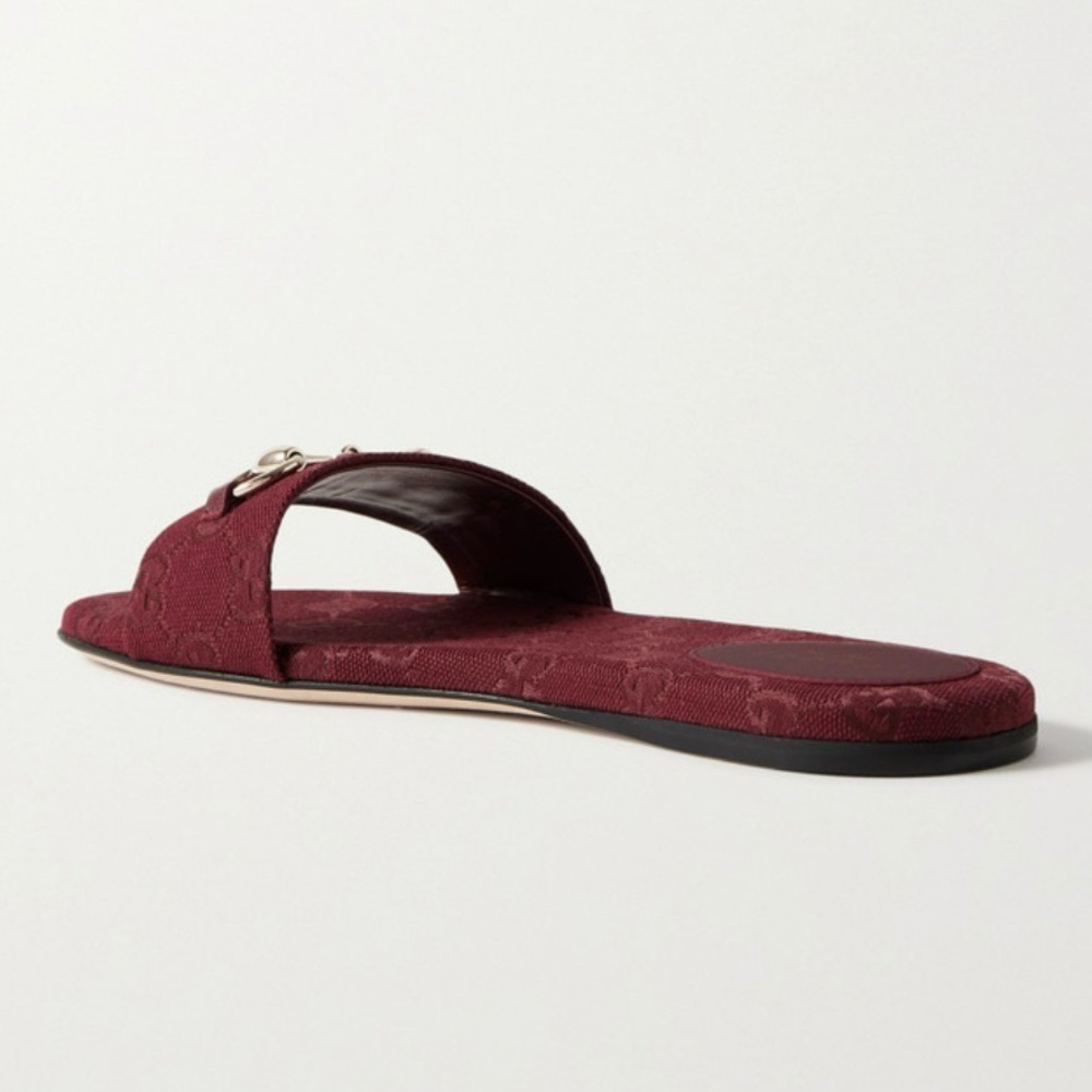 GUCCI Siaga horsebit GG logo slides sandals - Picture 3 of 5